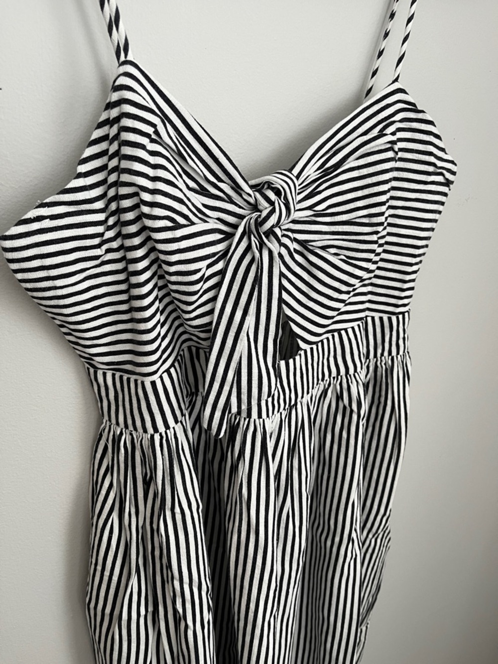 Zara Black and White Striped Midi Tie-Front Skirt - Picture 3 of 8